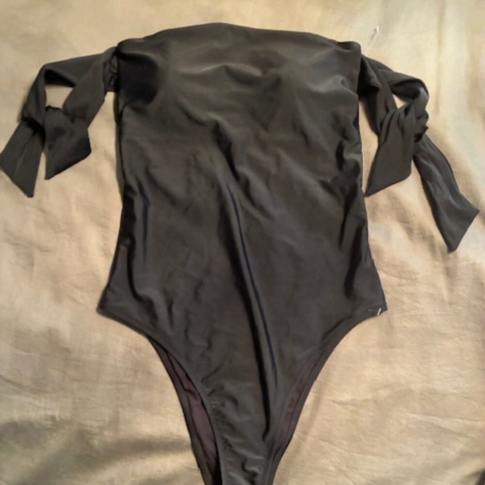 Aerie Womens Black Strapless One Piece Bathing Suit - NWOT